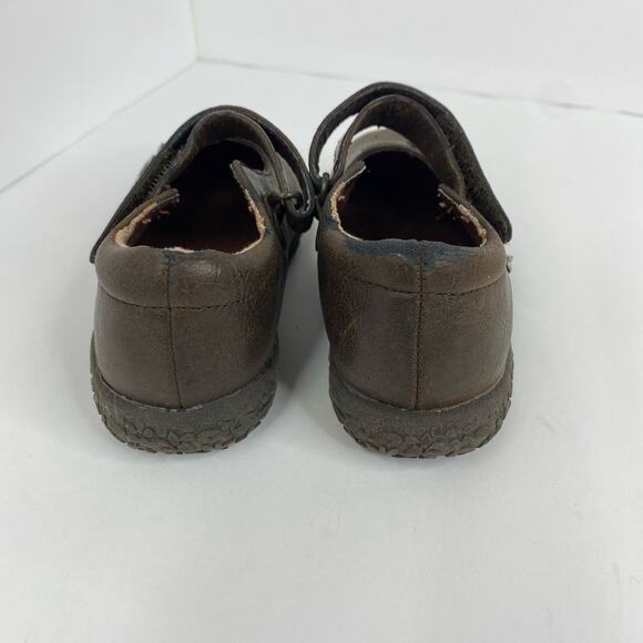 TKS Girls Donna Mary Janes Brown Shoes size 8 22312 3D Flowers - Picture 8 of 10